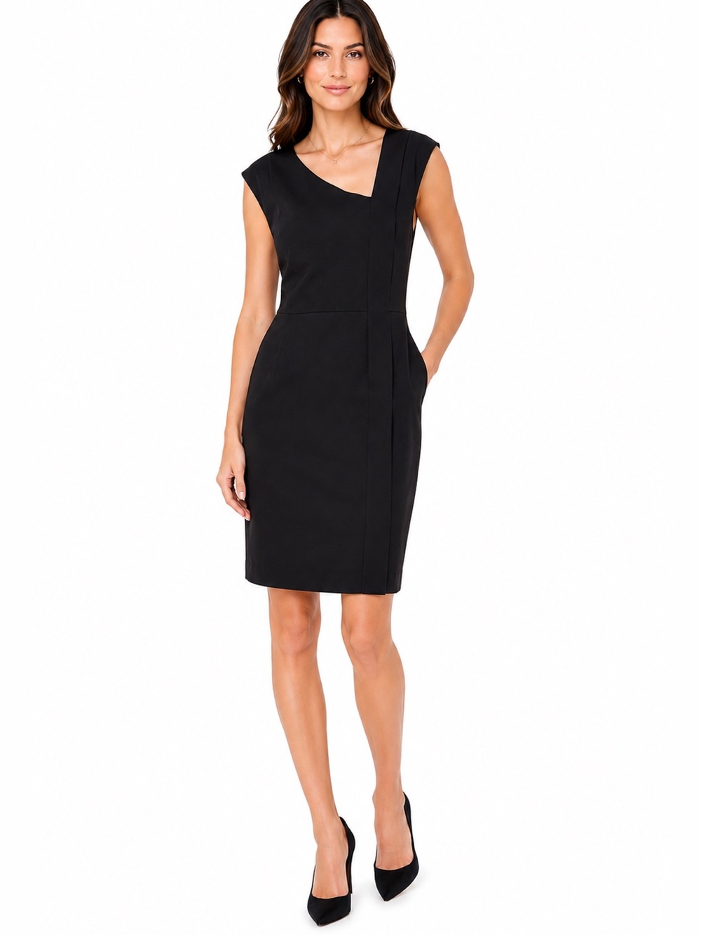 Sejour Black Sleeveless Midi Dress Size 14